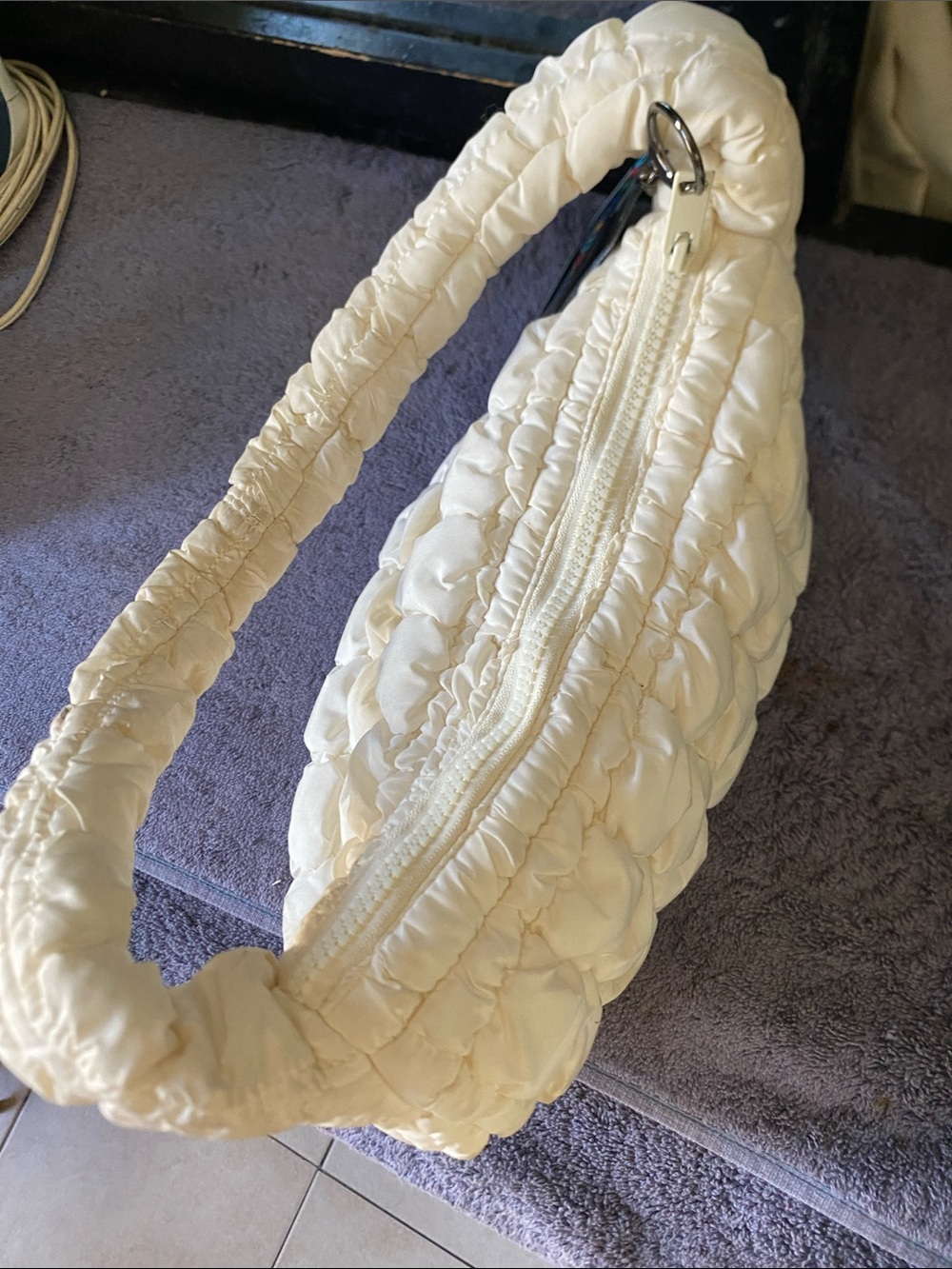 COS Cream Quilted Mini Shoulder Bag - Picture 7 of 9